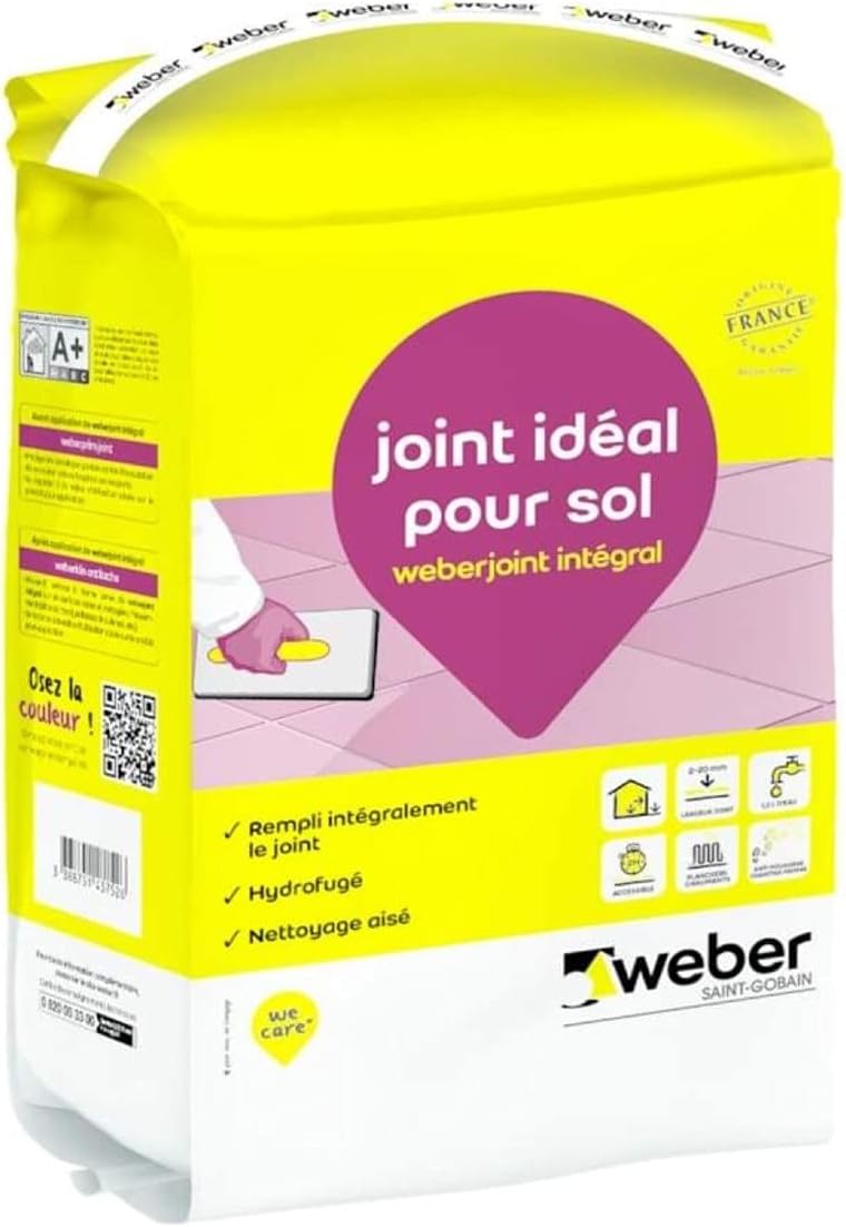 Weberjoint Mortier Integral Pour Sol Et Carreaux Rectifiés - Beige Pierre E03 - 5KG