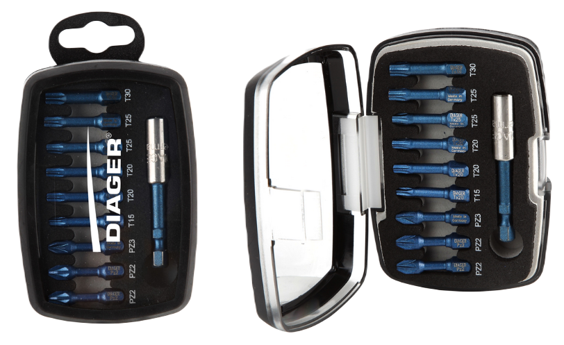 Coffret embout BLUE SHOCK + 1 porte embout spécial visseuse à choc - coffret de 10 pièces