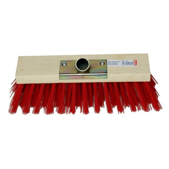 Balai cantonnier 31cm PVC rouge douille résine