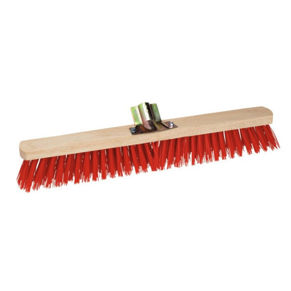 Balai cantonnier 60cm PVC rouge douille résine