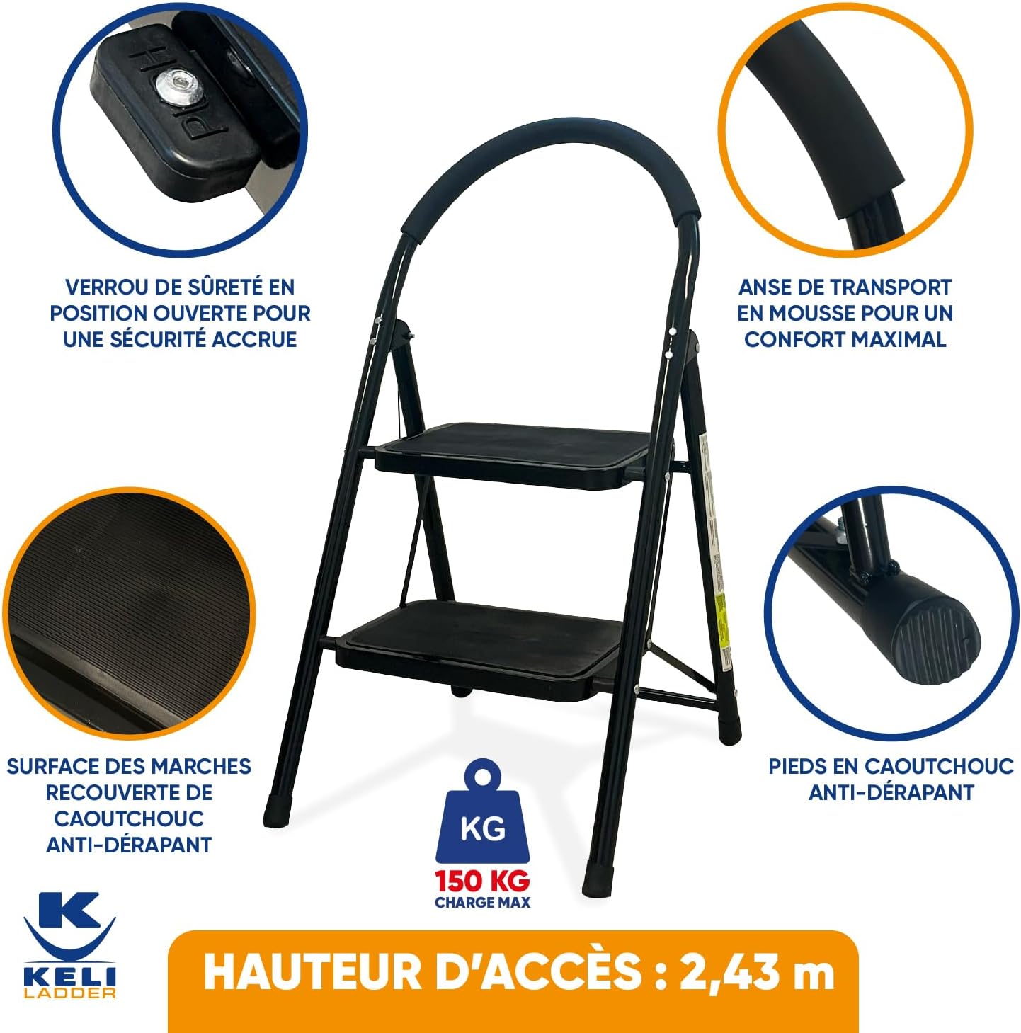 Marchepied Acier Noir