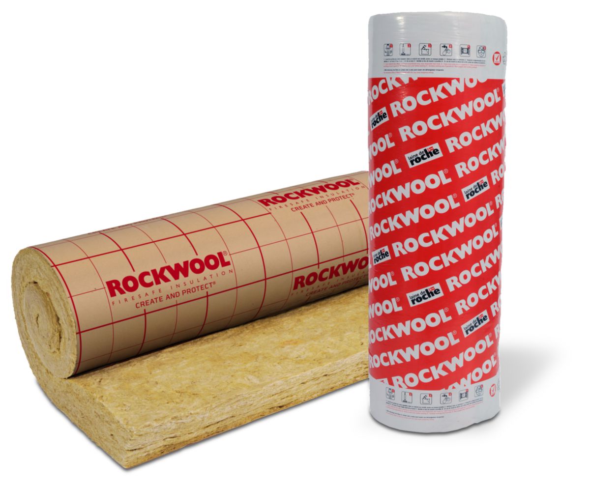 Isolant Roulrock Kraft perforé pour combles perdus - laine de roche - ép. 100 mm