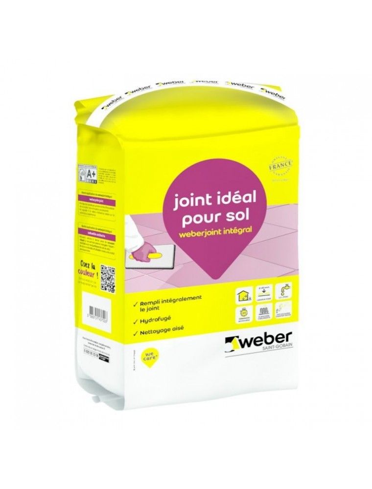 Weberjoint Mortier Integral Pour Sol Et Carreaux Rectifiés -Gris Béton E08 - 5KG