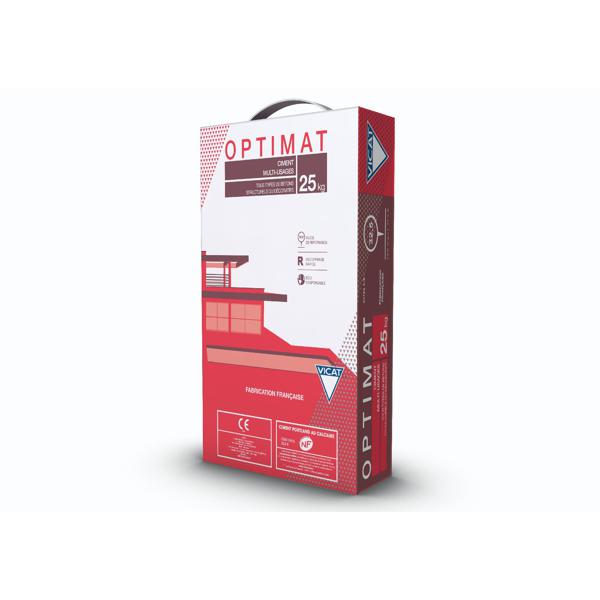 Ciment Optimat Vicat CEM II/B-LL 32,5 R CE NF - Sac de 25kg