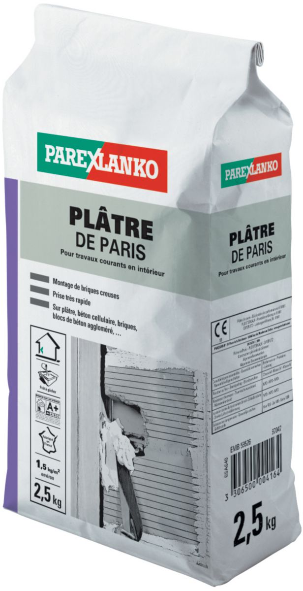 Plâtre fin blanc 2,5kg - Parexlanko